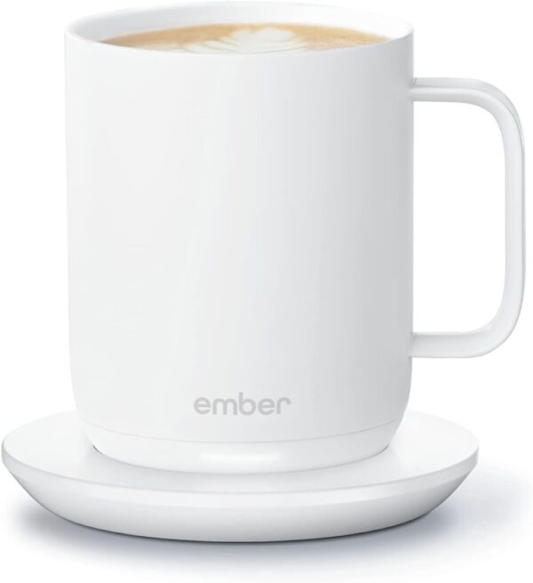 Ember Temperature Control Smart Mug 2, 10 Oz, App-Controlled Heated Coffee Mug with 80 Min Battery Life and Improved Design, White