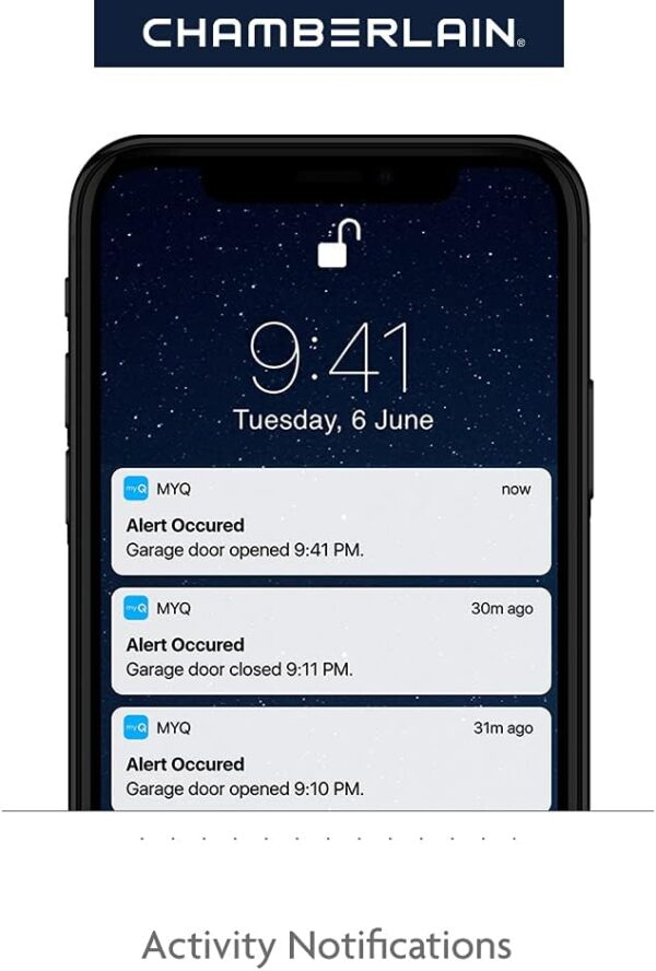 Chamberlain C2405 MYQ Smart Garage Door Opener, Chain Drive, 1/2-HP Motor, Dual Light - Quantity 1 - Image 5