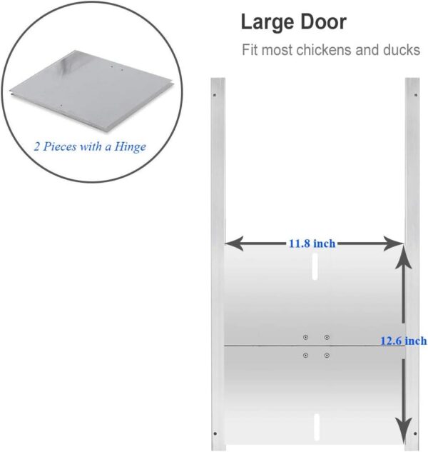 JVR Automatic Chicken Coop Smart Door Compatible with Alexa, Google Assistant - WiFi Electric Opener, Auto Sunrise/Sunset Dusk to Dawn Chicken Coop Doors, Chicken Coop Accessories - Image 6