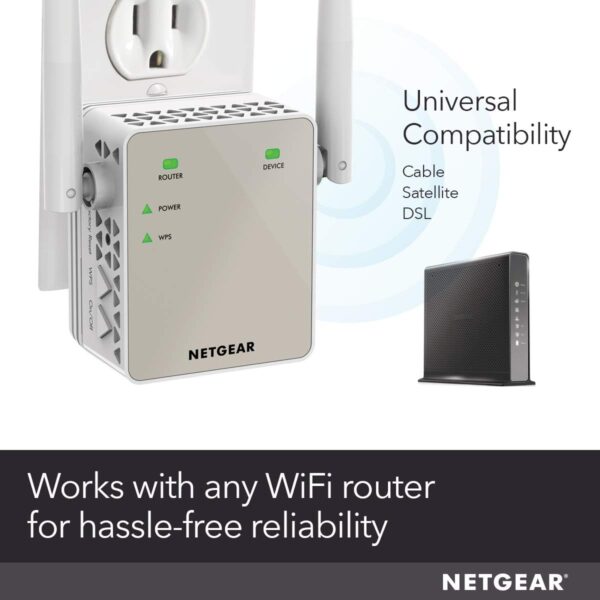 NETGEAR Wi-Fi Range Extender EX6120 - Coverage Up to 1500 Sq Ft and 25 Devices with AC1200 Dual Band Wireless Signal Booster & Repeater (Up to 1200Mbps Speed), and Compact Wall Plug Design, White - Image 4