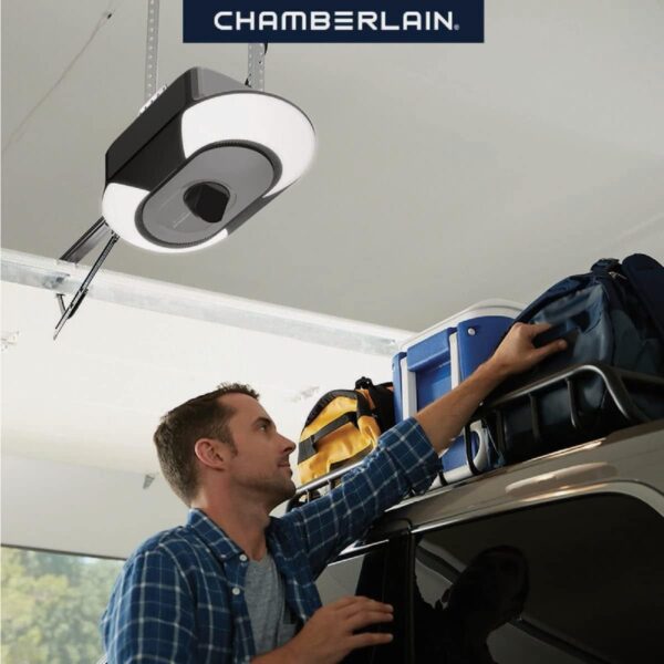 Chamberlain B6753T Smart Garage Door Opener, Video Streaming & Advanced Corner LED Lighting-myQ Smartphone Controlled-Ultra Quiet, Strong Belt Drive & MAX Lifting Power - Image 2