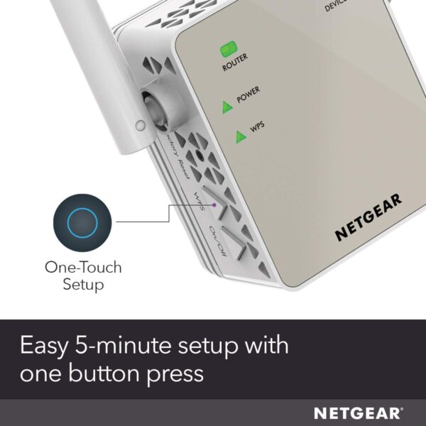 NETGEAR Wi-Fi Range Extender EX6120 - Coverage Up to 1500 Sq Ft and 25 Devices with AC1200 Dual Band Wireless Signal Booster & Repeater (Up to 1200Mbps Speed), and Compact Wall Plug Design, White - Image 6