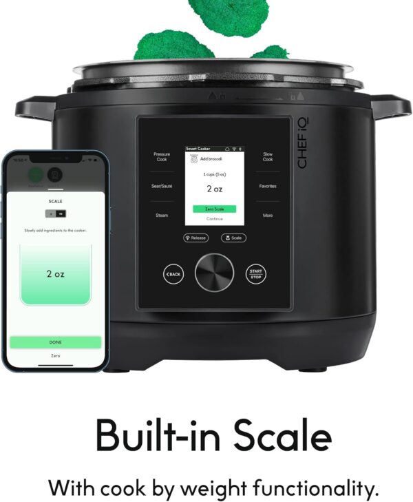 CHEF iQ Smart Pressure Cooker 10 Cooking Functions & 18 Features, Built-in Scale, 1000+ Presets & Times & Temps w/App for 600+ Foolproof Guided Recipes, Rice & Slow Electric MultiCooker, 6 Qt - Image 5