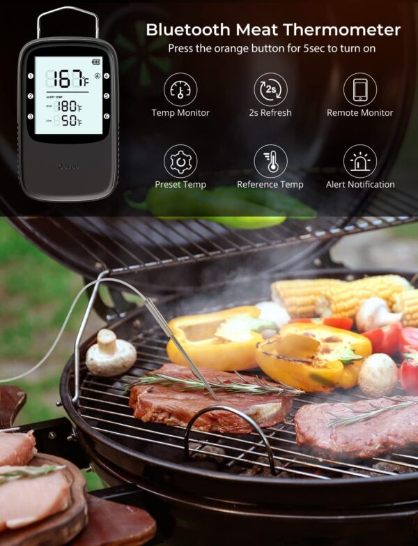 Govee Bluetooth Meat Thermometer, Wireless Meat Thermometer for Smoker Oven, Digital Grill Thermometer with 2 Probes, Timer Mode, Smart LCD Backlight BBQ Thermometer for Cooking Turkey Fish Beef - Image 3