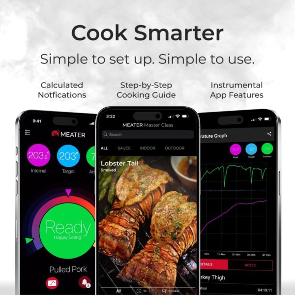 MEATER Plus: Smart Bluetooth Wireless Meat Thermometer Digital | BBQ, Grill, Oven, Smoker, Air Fryer, Kitchen | Perfect for Steak, Chicken, Turkey, and More | 50+ Recipes in App - Image 2