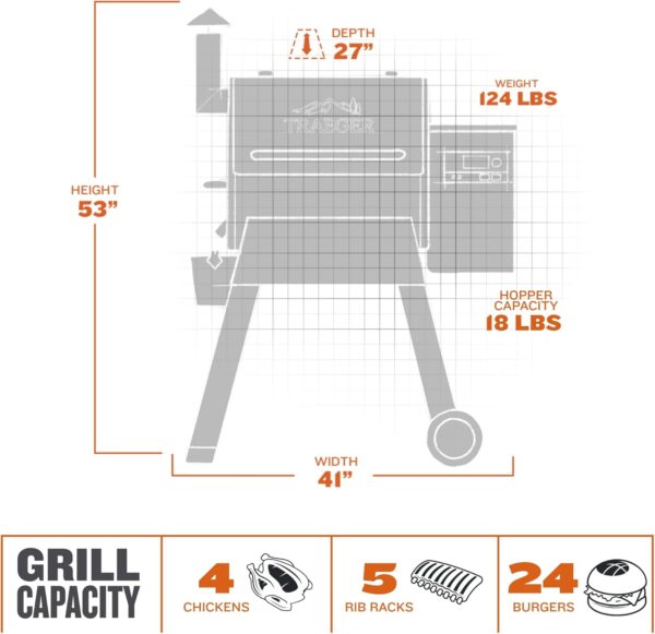 Traeger Grills Pro 575 Electric Wood Pellet Grill and Smoker, Bronze, 572 Square Inches Cook Area, 500 Degree Max Temperature, Meat Probe, 6 in 1 BBQ Grill with WiFi and app connectivity - Image 5