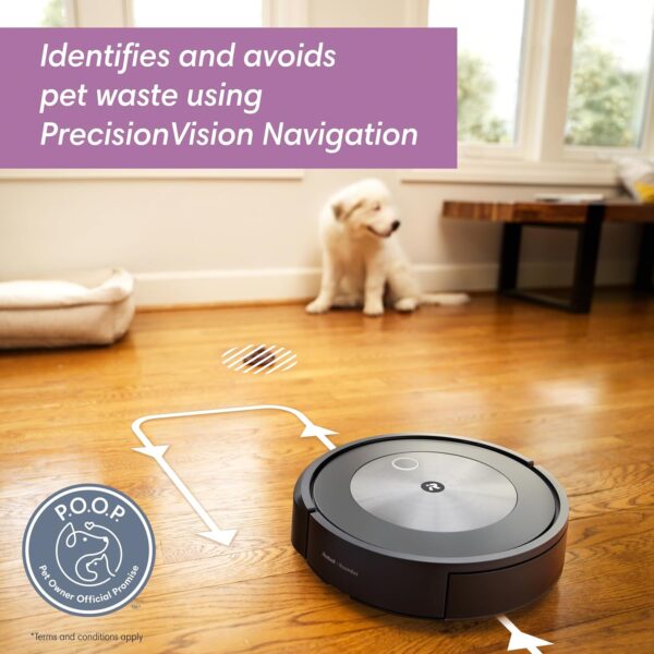 iRobot Roomba j7+ (7550) Self-Emptying Robot Vacuum – Uses PrecisionVision Navigation to Identify & Avoid Objects Like Socks, Shoes, & Pet Waste, Smart Mapping, Self-Empty for Up to 60 Days - Image 3