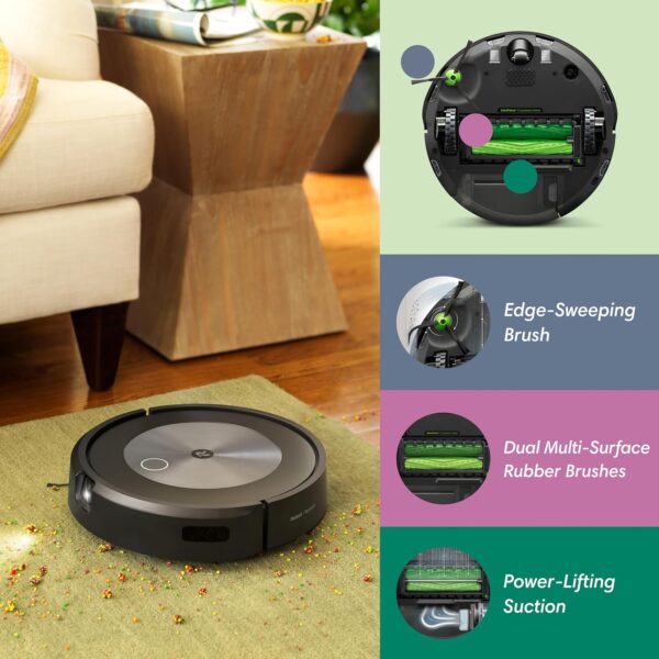 iRobot Roomba j7+ (7550) Self-Emptying Robot Vacuum – Uses PrecisionVision Navigation to Identify & Avoid Objects Like Socks, Shoes, & Pet Waste, Smart Mapping, Self-Empty for Up to 60 Days - Image 2